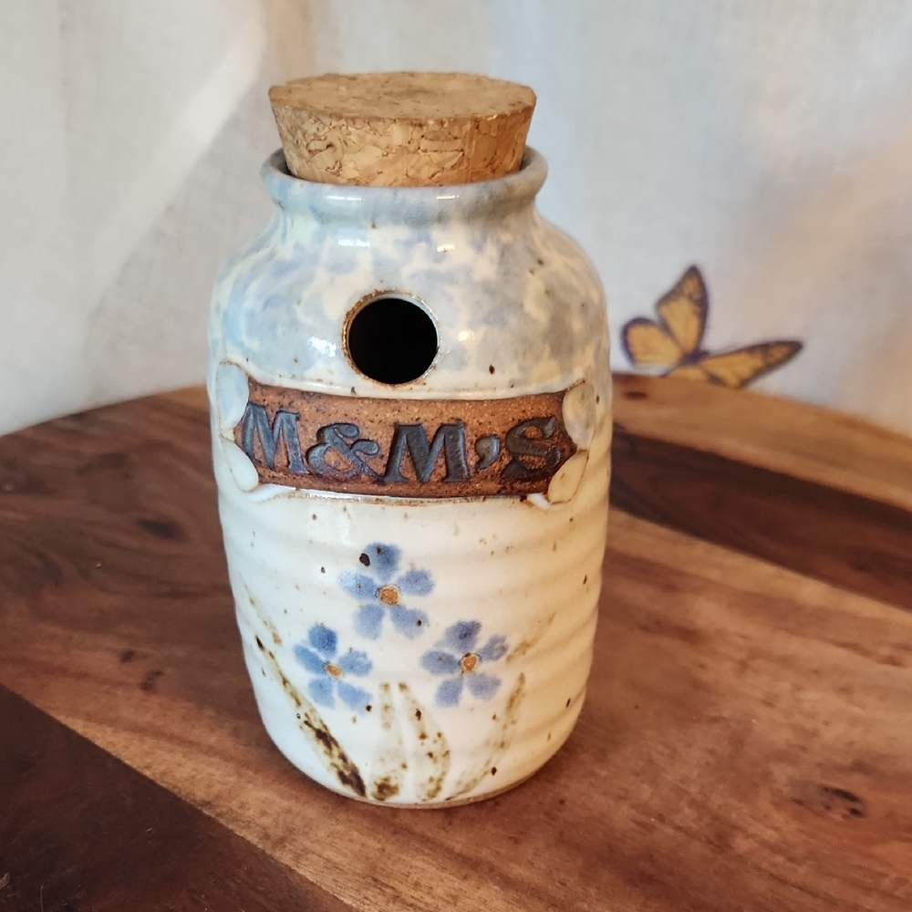 M&M'S Ceramic Dispenser, Handthrown, Artist Signed